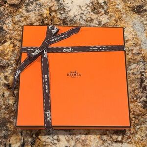 Hermès Orange Gift Box with Brown Ribbon - Women Accessories Scarves & Wraps